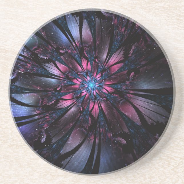 Abstract fractal flower design.  coaster (Front)
