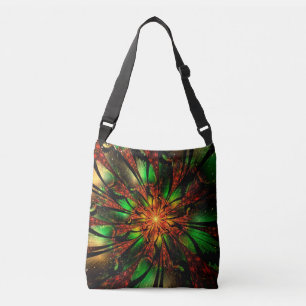 Abstract fractal flower design.   crossbody bag