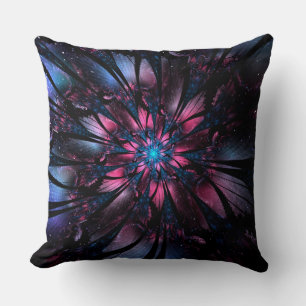 Abstract fractal flower design cushion