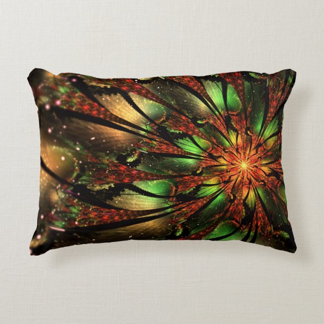 Abstract fractal flower design.  decorative cushion (Front)