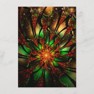 Abstract fractal flower design. enclosure card
