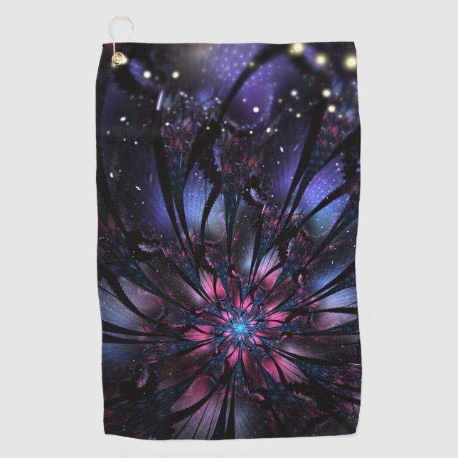 Abstract fractal flower design. golf towel (Front)