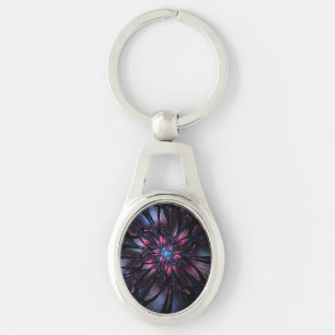 Abstract fractal flower design. key ring