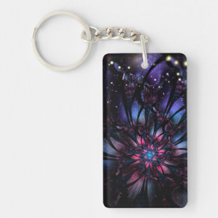 Abstract fractal flower design. key ring