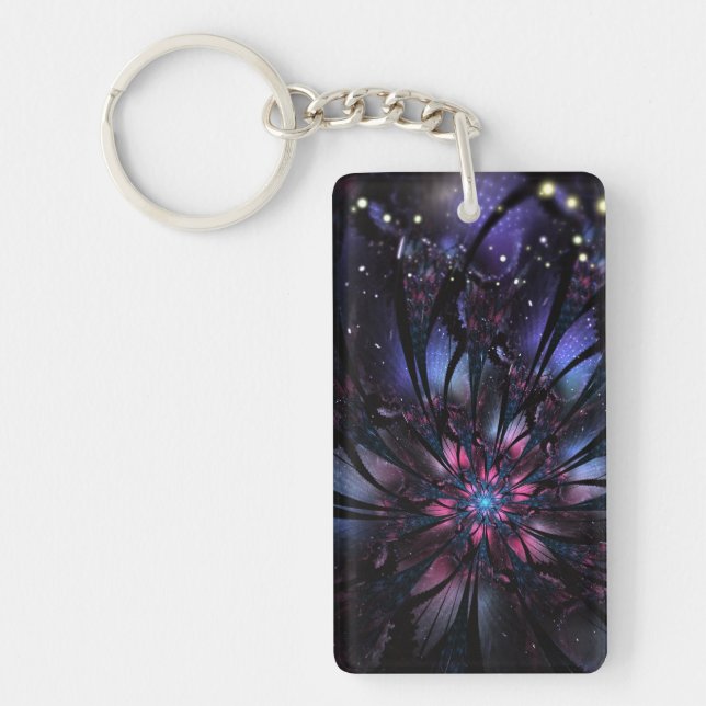 Abstract fractal flower design. key ring (Front)