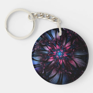 Abstract fractal flower design. key ring
