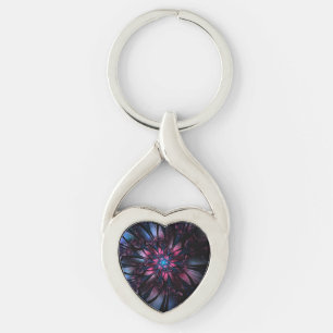 Abstract fractal flower design.   key ring