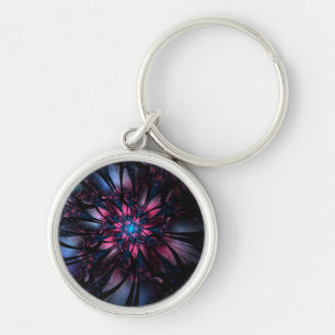 Abstract fractal flower design. key ring