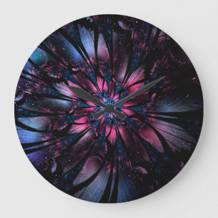Abstract fractal flower design. large clock