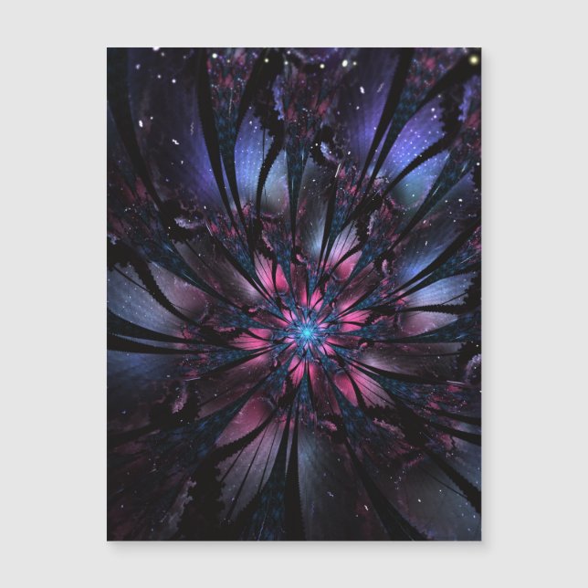 Abstract fractal flower design.  magnetic invitation (Front)