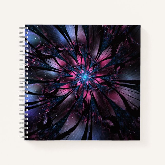 Abstract fractal flower design.  notebook (Front)