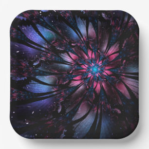 Abstract fractal flower design.  paper plate