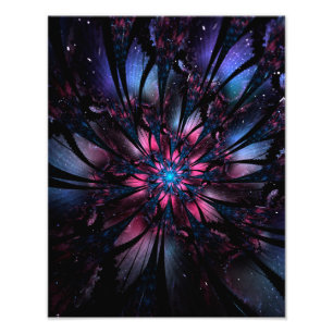 Abstract fractal flower design photo print