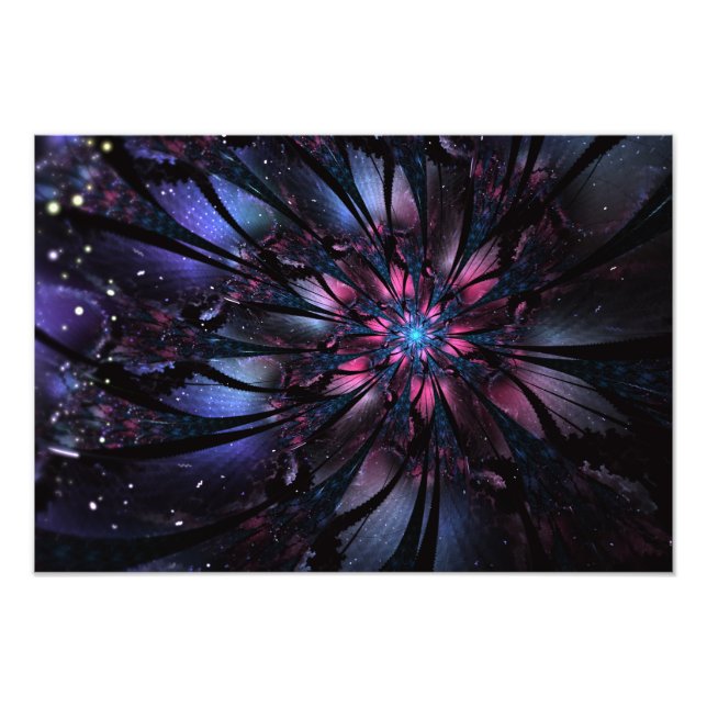 Abstract fractal flower design. photo print (Front)