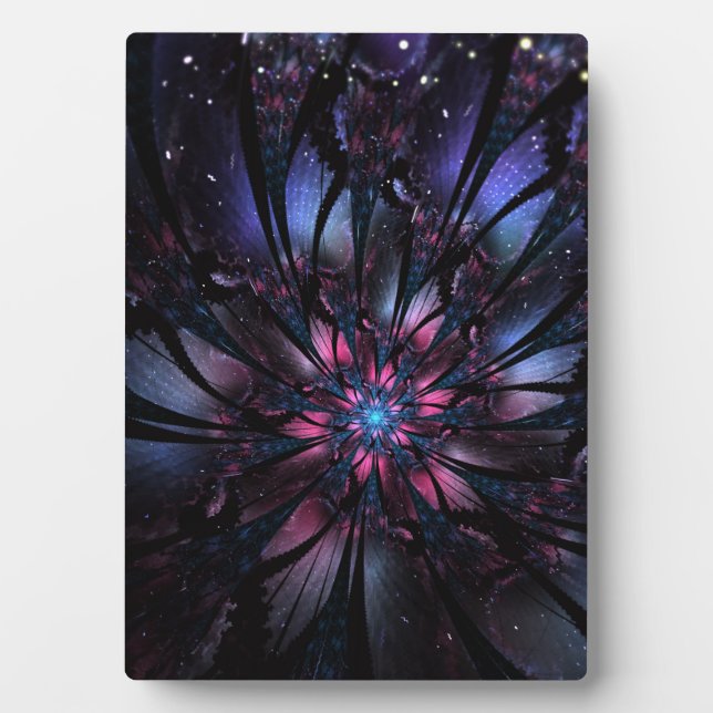 Abstract fractal flower design.  plaque (Front)