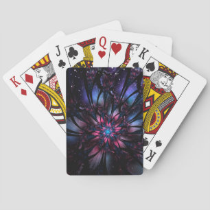 Abstract fractal flower design. playing cards