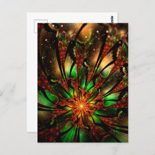 Abstract fractal flower design.  postcard