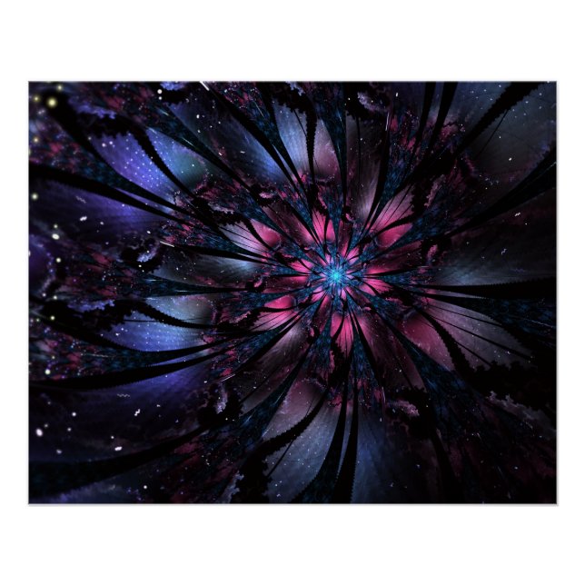 Abstract fractal flower design.  poster (Front)