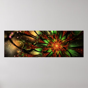 Abstract fractal flower design. poster