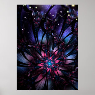Abstract fractal flower design. poster