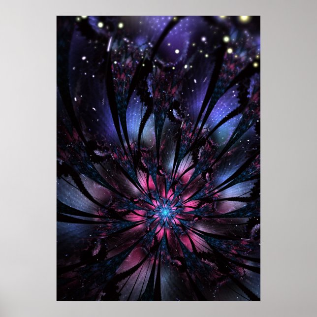 Abstract fractal flower design.  poster (Front)