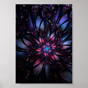 Abstract fractal flower design. poster