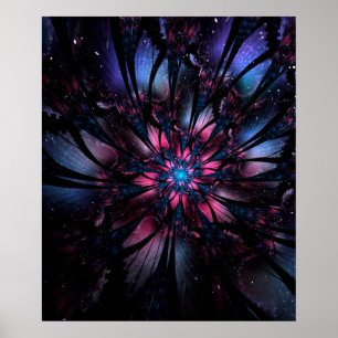 Abstract fractal flower design.  poster