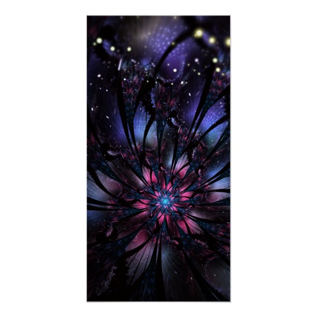 Abstract fractal flower design.  poster (Front)