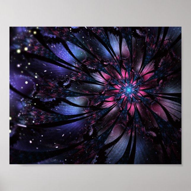 Abstract fractal flower design.   poster (Front)