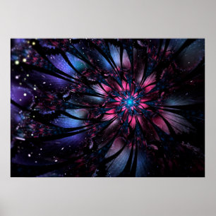 Abstract fractal flower design.   poster