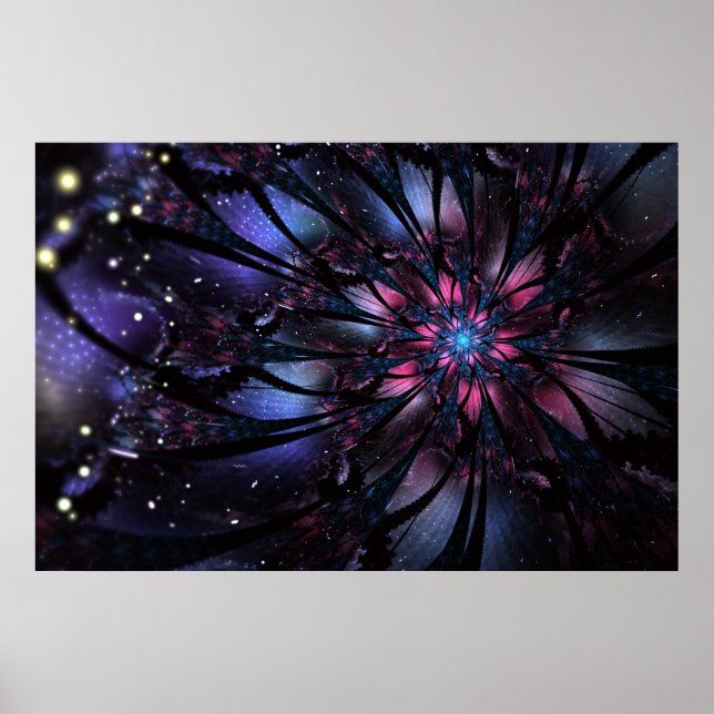 Abstract fractal flower design.  poster (Front)
