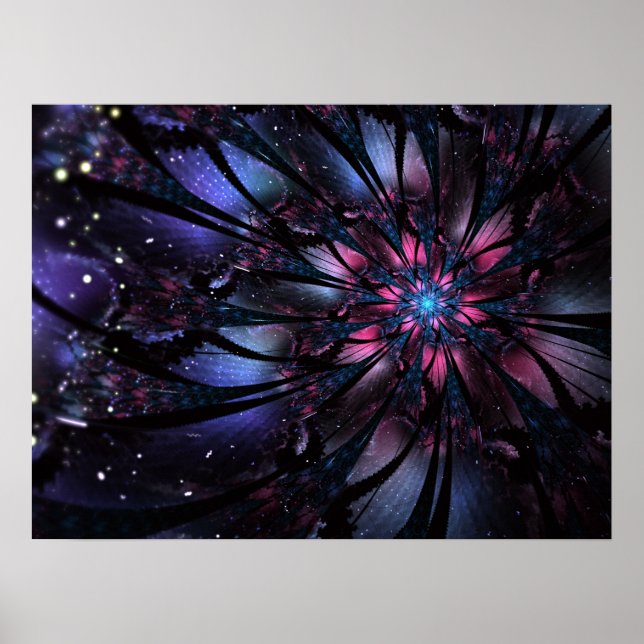 Abstract fractal flower design.   poster (Front)