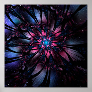 Abstract fractal flower design. poster