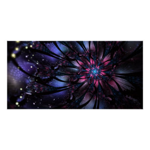 Abstract fractal flower design.   poster