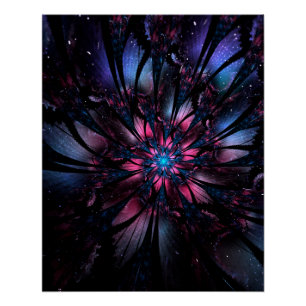 Abstract fractal flower design. poster
