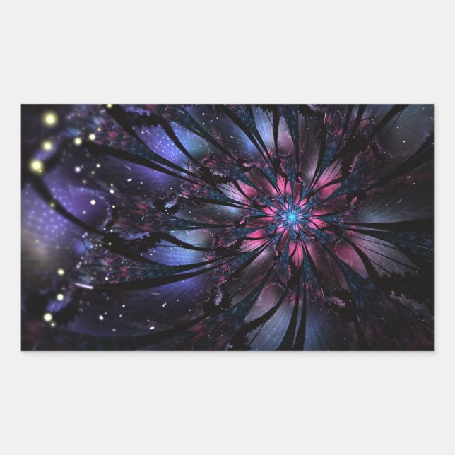 Abstract fractal flower design.  rectangular sticker (Front)