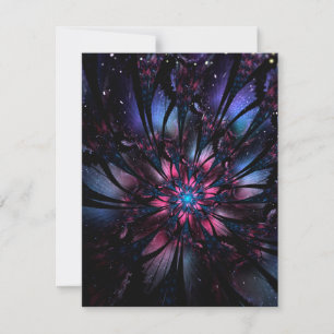 Abstract fractal flower design.  RSVP card