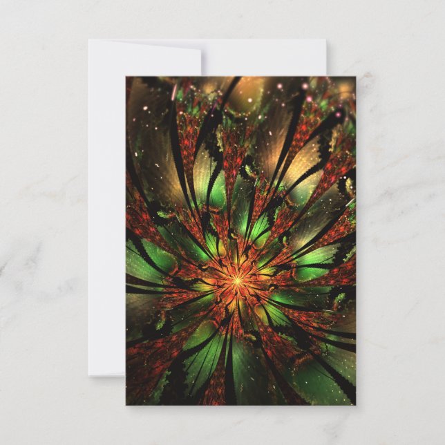 Abstract fractal flower design. save the date (Front)