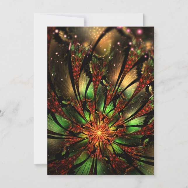 Abstract fractal flower design.  save the date (Front)