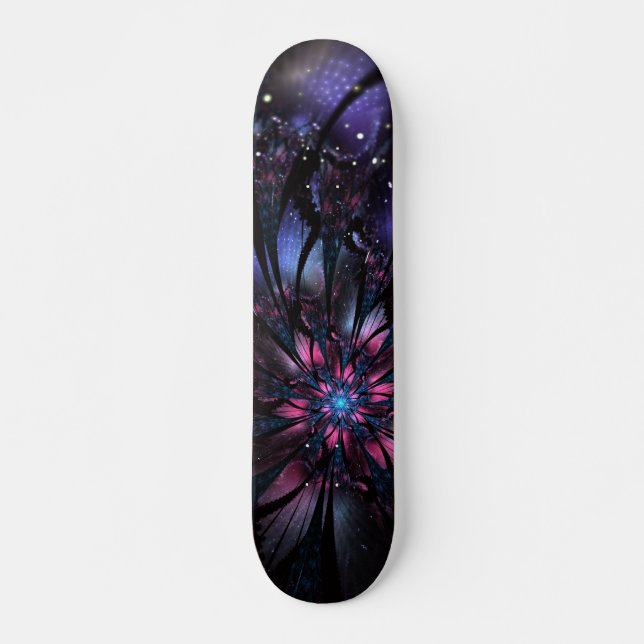 Abstract fractal flower design.  skateboard (Front)