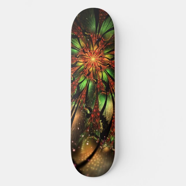 Abstract fractal flower design. skateboard (Front)