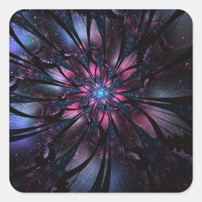 Abstract fractal flower design.  square sticker (Front)