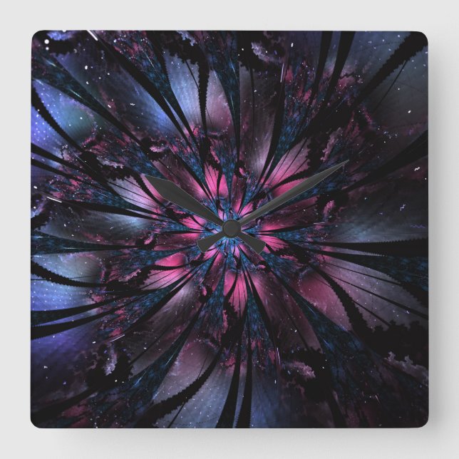Abstract fractal flower design.   square wall clock (Front)