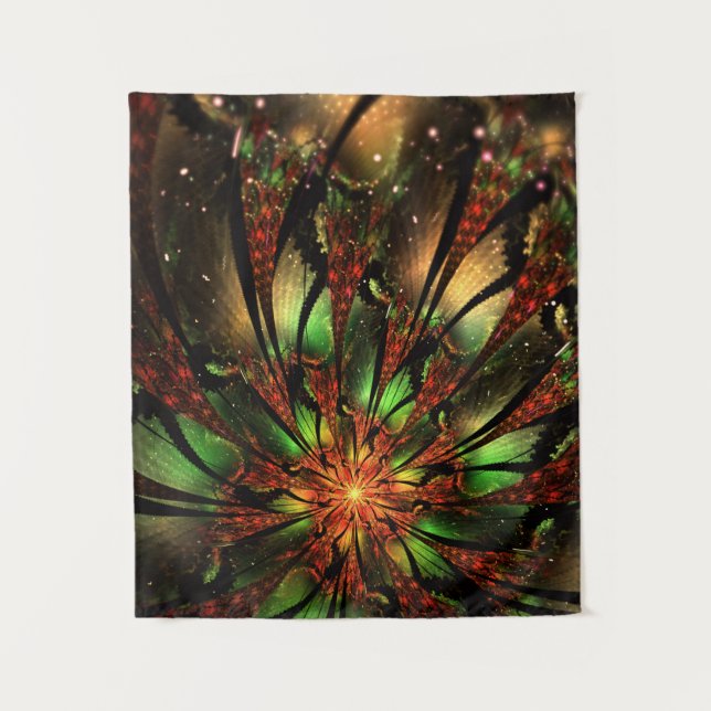 Abstract fractal flower design.  tapestry (Front)