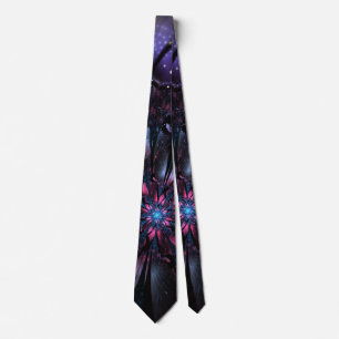 Abstract fractal flower design. tie