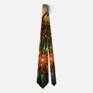 Abstract fractal flower design. tie