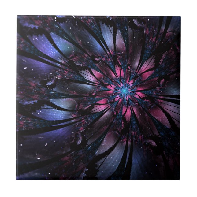 Abstract fractal flower design.  tile (Front)
