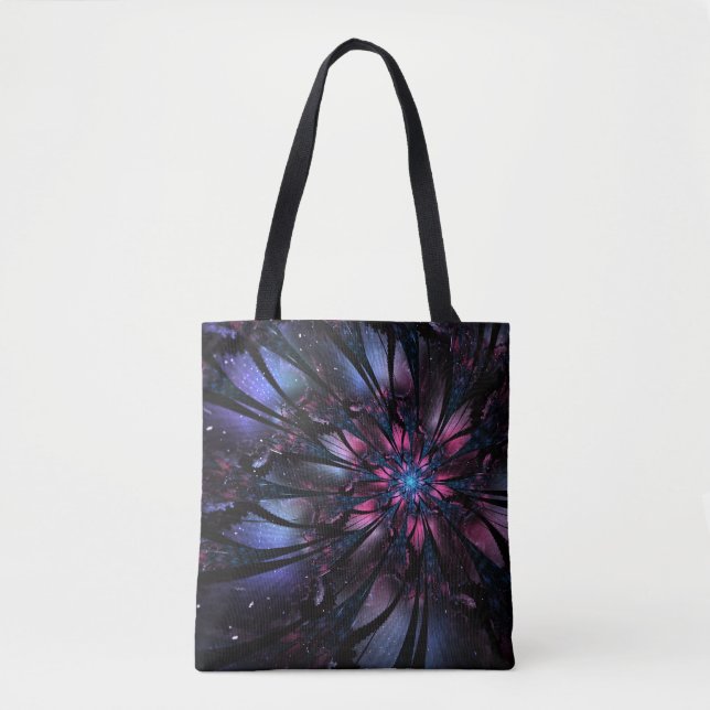 Abstract fractal flower design.   tote bag (Front)