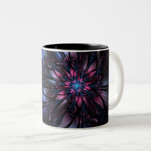 Abstract fractal flower design.   Two-Tone coffee mug