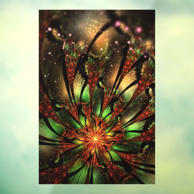 Abstract fractal flower design.  window cling (Sheet 3)